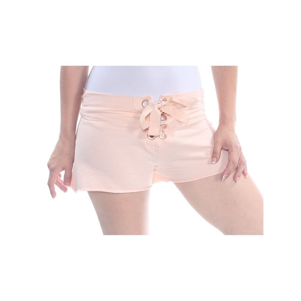 DEREK HEART Womens High Waist Shorts Pink Tie Juniors M